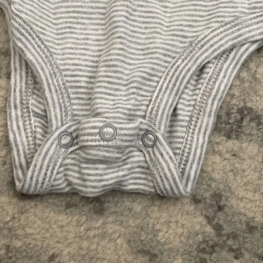 Carter’s One Piece Bodysuit 24 Month Short Sleeve Snap Striped Panda